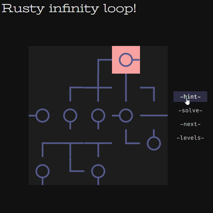 Play mode with a hint overlay suggesting the next move.